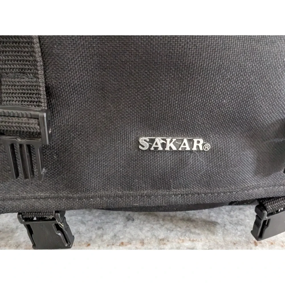 Sakar Camera Camcorder Bag Black Red Handle or Shoulder Strap Dual Zip Closure